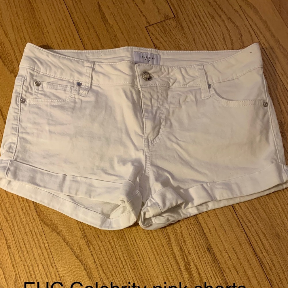Juniors Celebrity Pink white shorts